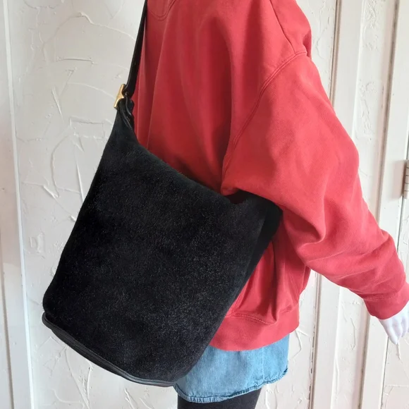Coach Berkeley Duffle Sac in Black Suede 9010, Ruff-Out